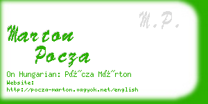 marton pocza business card